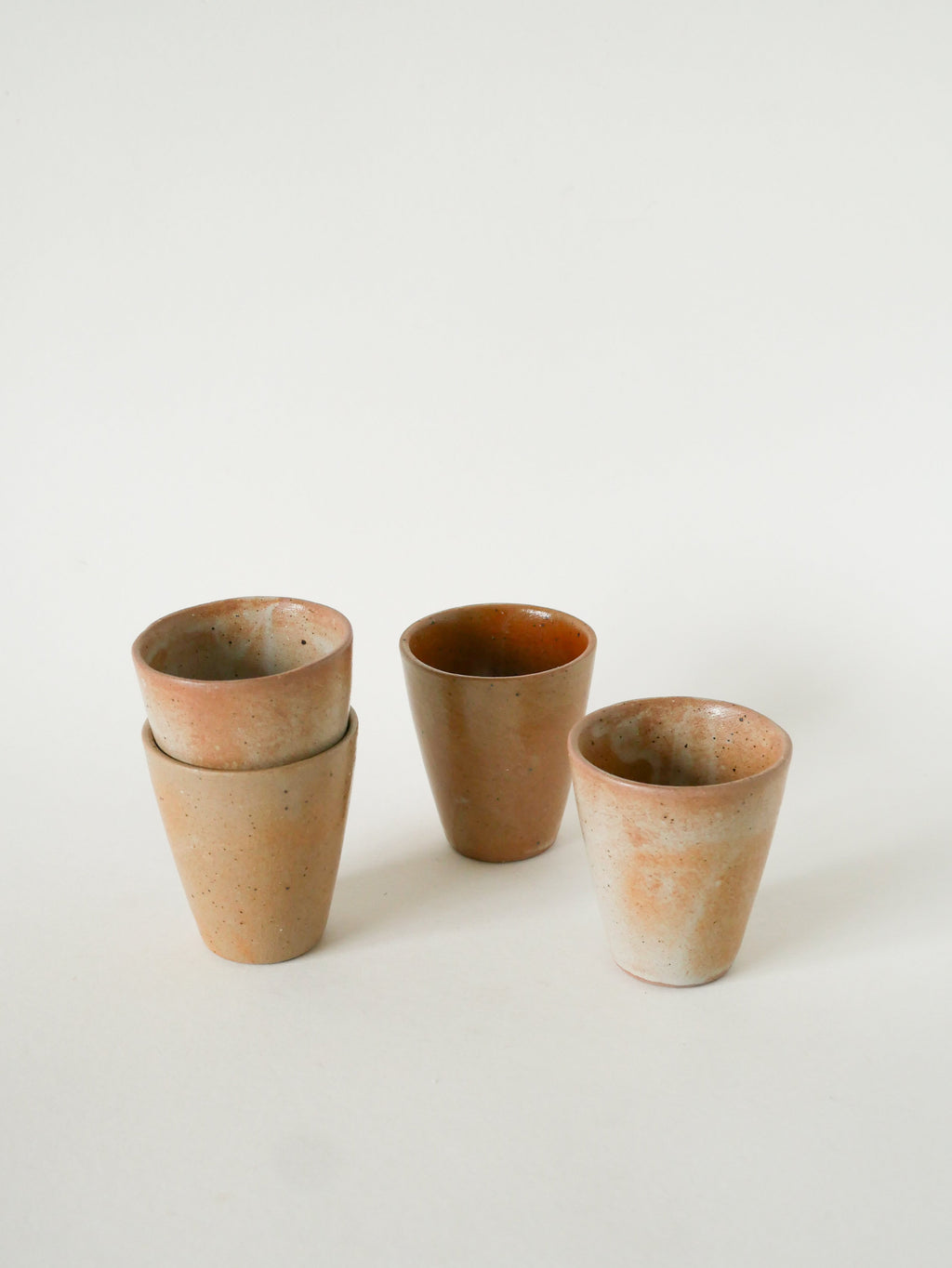 Lot De 4 Tasses En Grès Vernissé, 1970