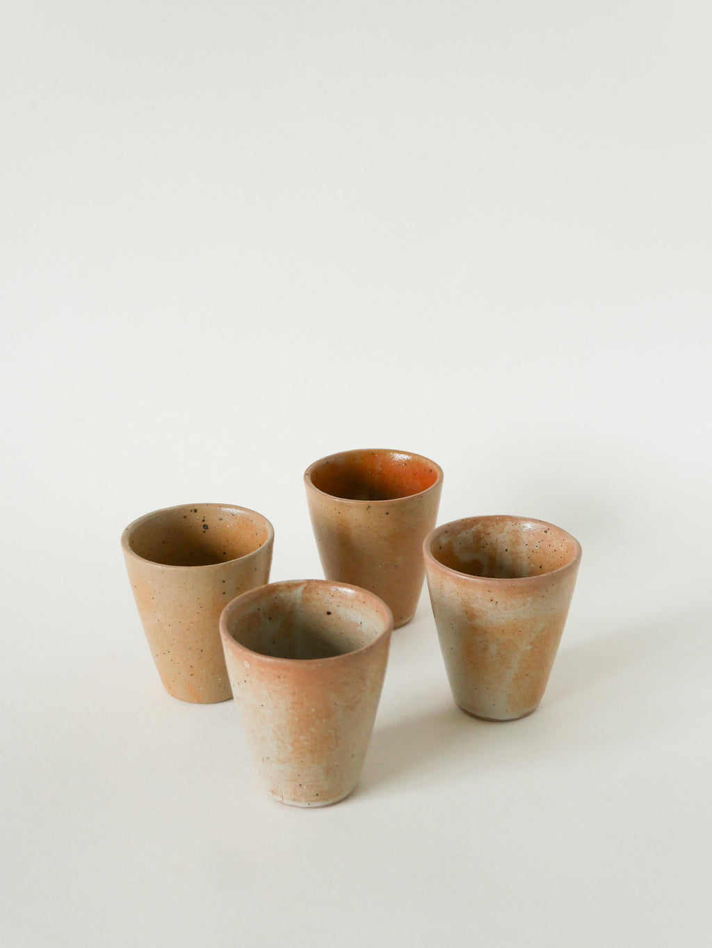 Lot De 4 Tasses En Grès Vernissé, 1970