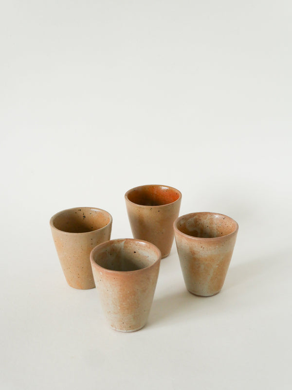 Lot De 4 Tasses En Grès Vernissé, 1970