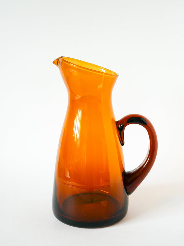 Pichet En Verre Ambré - Design - 1970 - 26 X 17 Cm
