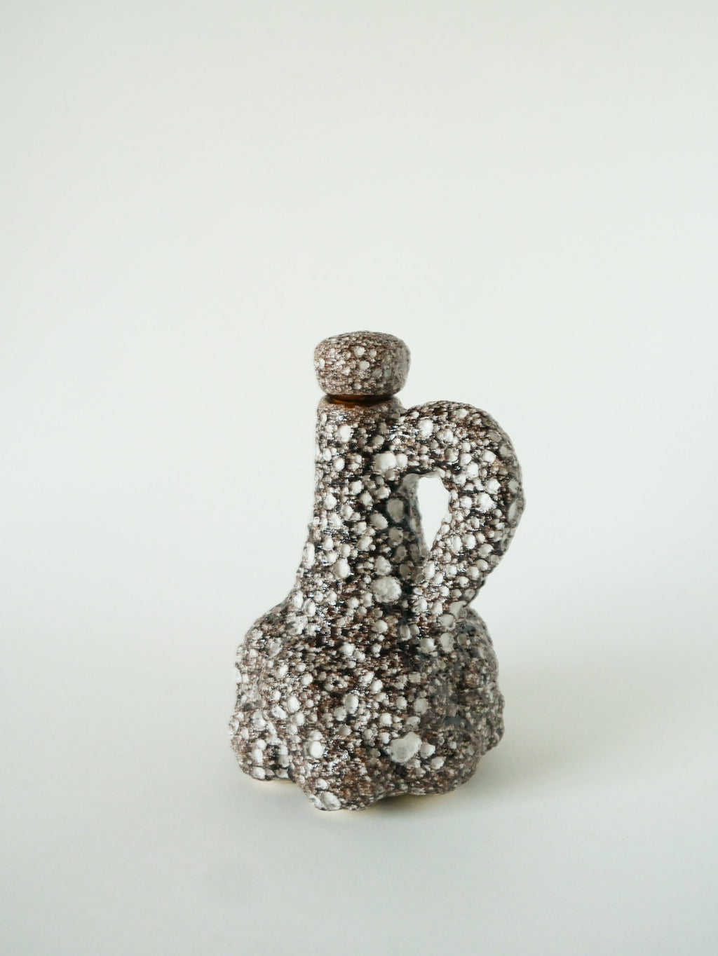 Carafe En Fat Lava, Marron Et Blanc, 1970
