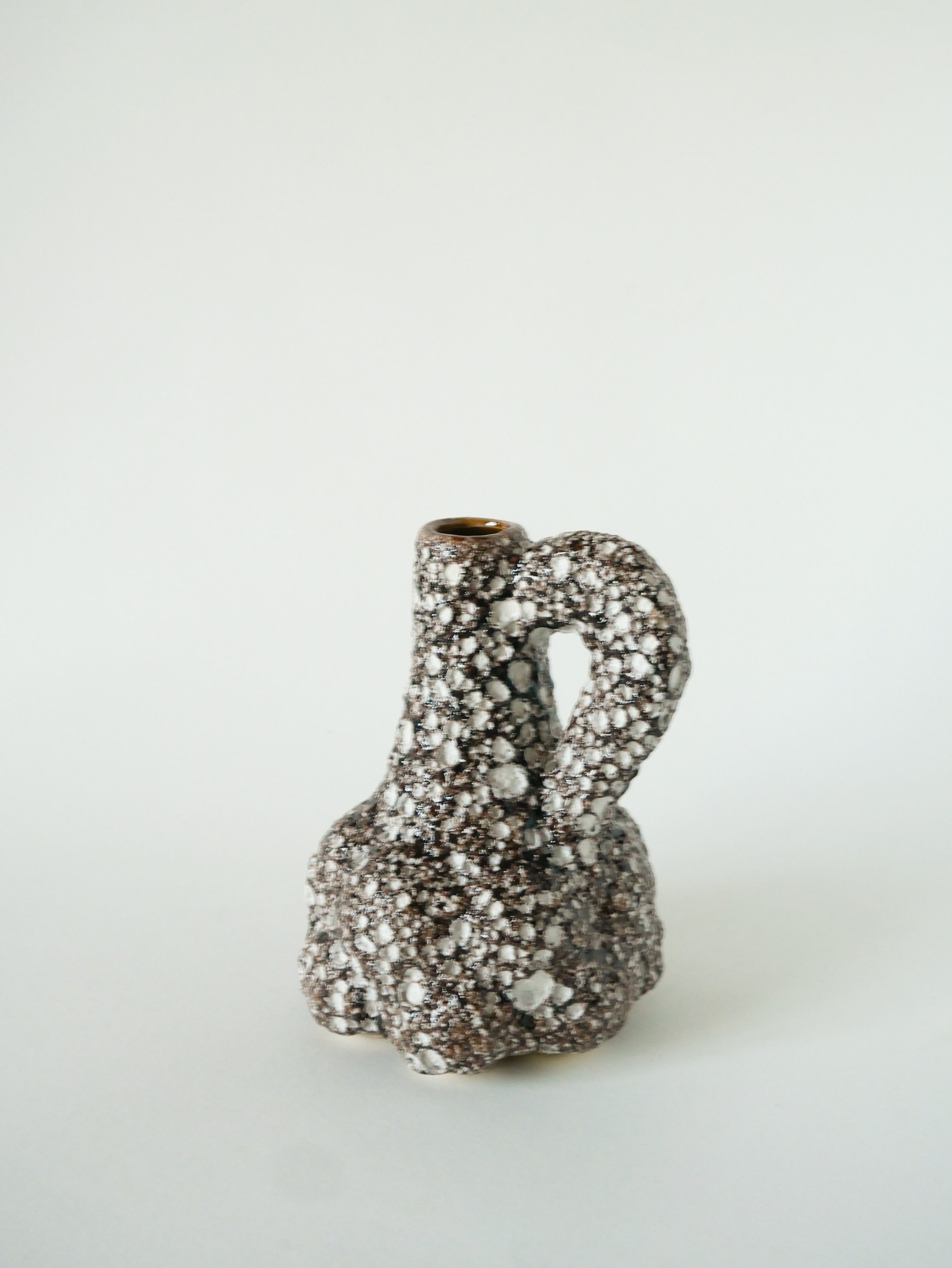 Carafe En Fat Lava, Marron Et Blanc, 1970