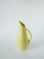 Grand Pichet En Céramique, Jaune Beurre, Signé Magda, 1960