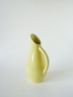 Grand Pichet En Céramique, Jaune Beurre, Signé Magda, 1960