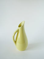 Grand Pichet En Céramique, Jaune Beurre, Signé Magda, 1960