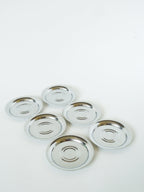 Ensemble De 6 Dessous De Verre En Métal Chromé, Design, 1970