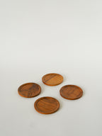 Ensemble De 4 Dessous De Verres En Tuya, 1970