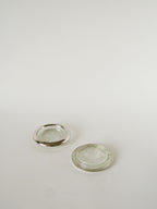 Paire De Dessous De Verres, En Verre & Métal Argenté, 1950