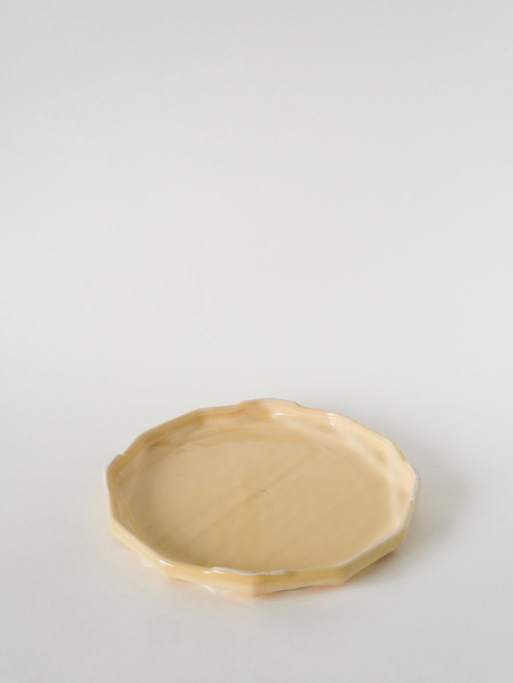 Dessous De Plat En Céramique, Jaune Beurre Et Doré, 1960