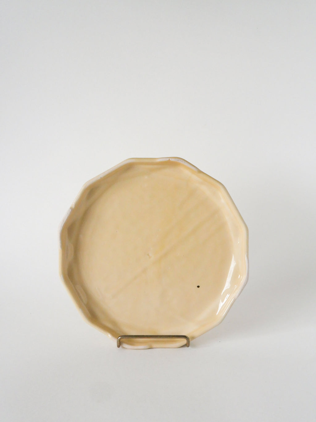 Dessous De Plat En Céramique, Jaune Beurre Et Doré, 1960