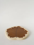 Dessous De Plat En Céramique Modèle Feuille, Verceram, Marron, 1960