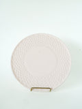 Plat À Tarte En Barbotine Effet Tressé, Rose Pâle, 1970