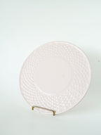 Plat À Tarte En Barbotine Effet Tressé, Rose Pâle, 1970
