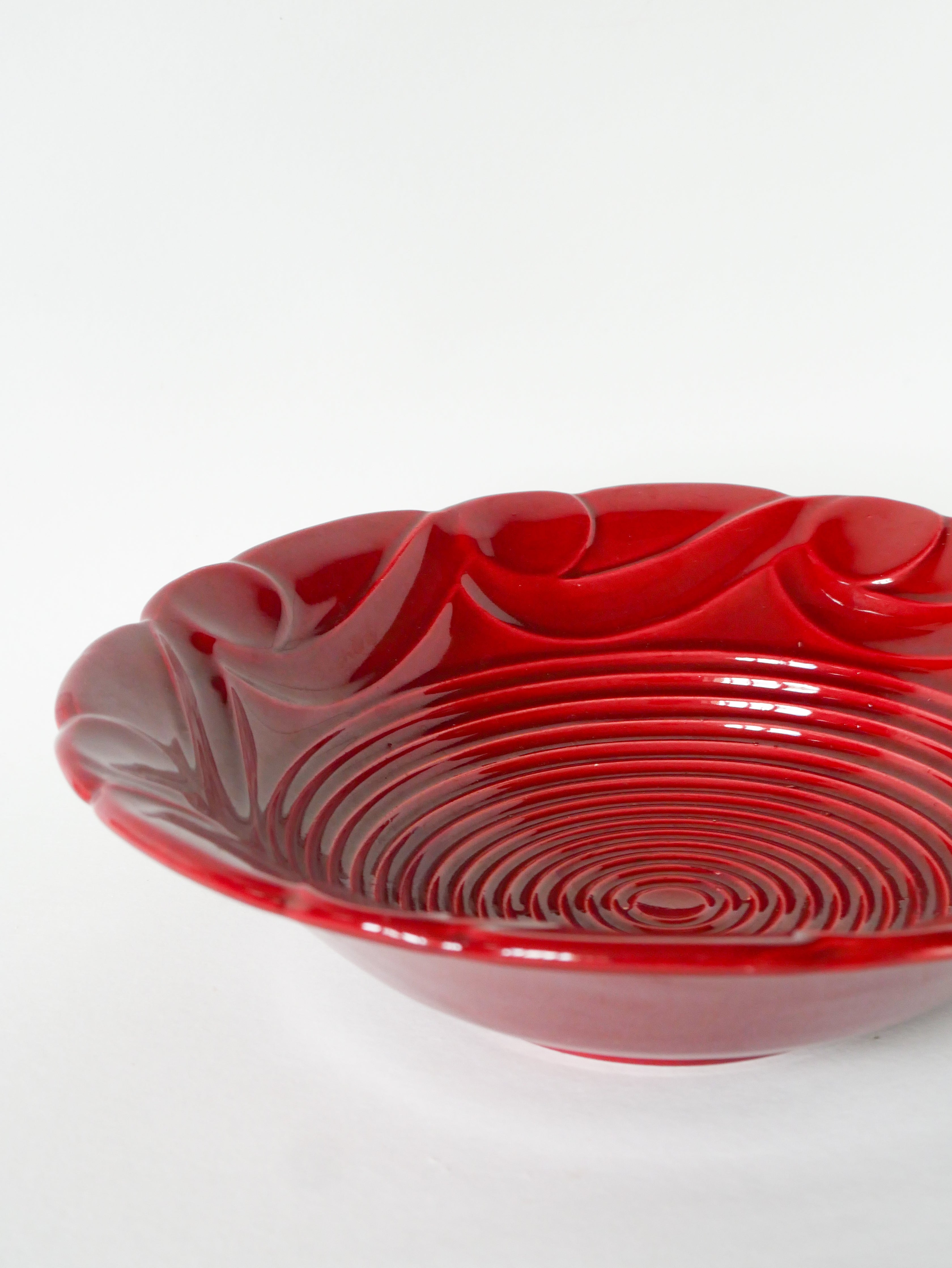 Grande Coupe En Céramique, Bordeaux, 1970 - 31 X 15 Cm
