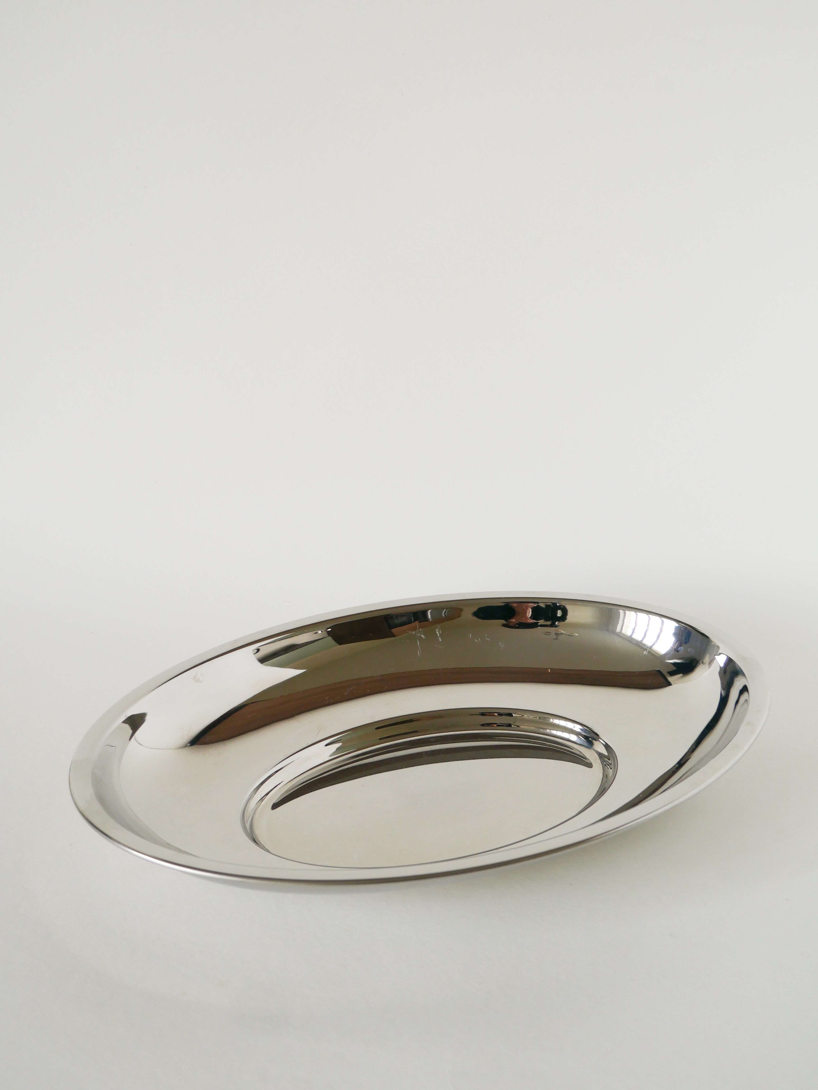 Corbeille En Inox, Made In France, Design, 1970 - 33 X 22 Cm