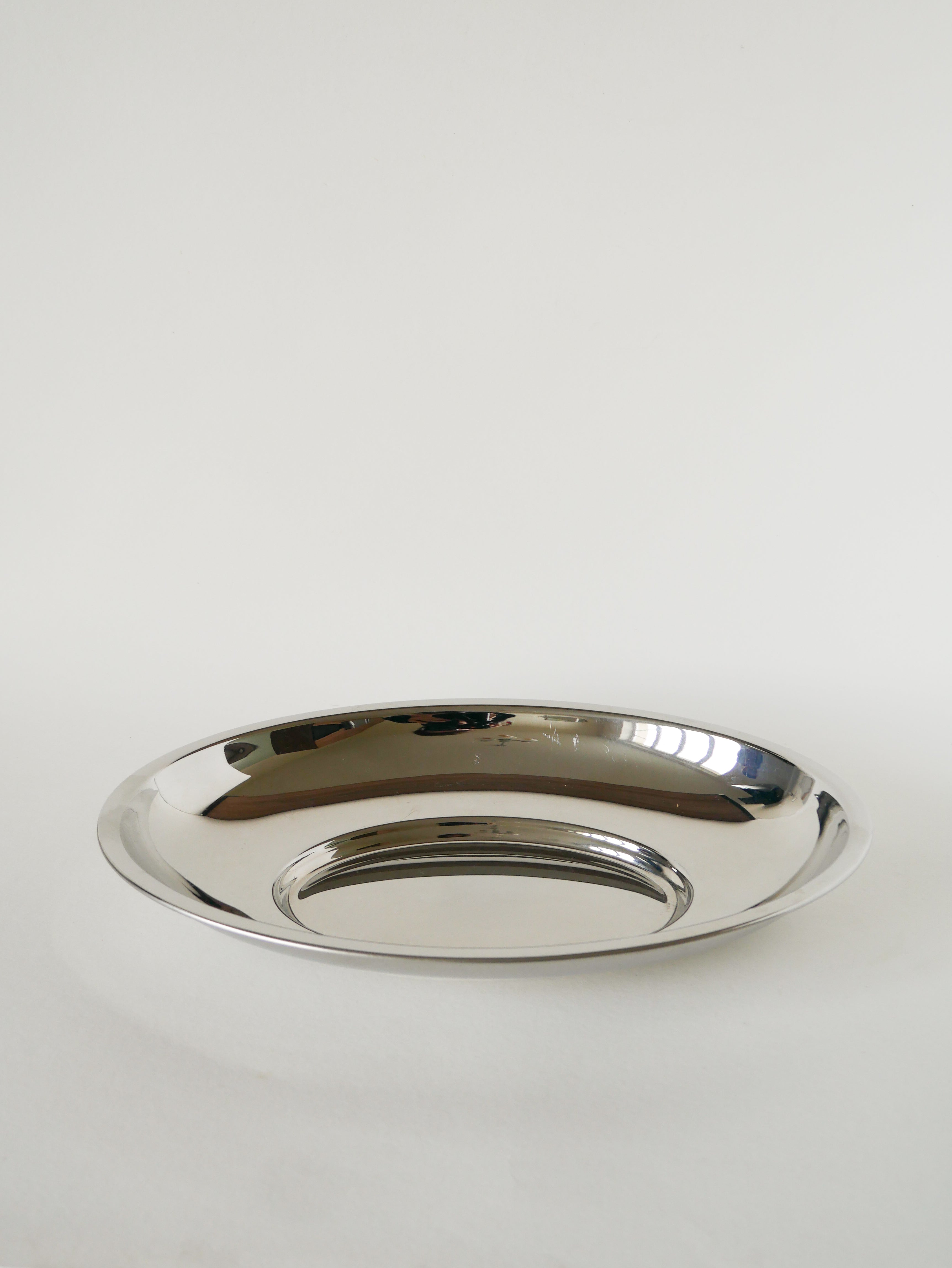 Corbeille En Inox, Made In France, Design, 1970 - 33 X 22 Cm