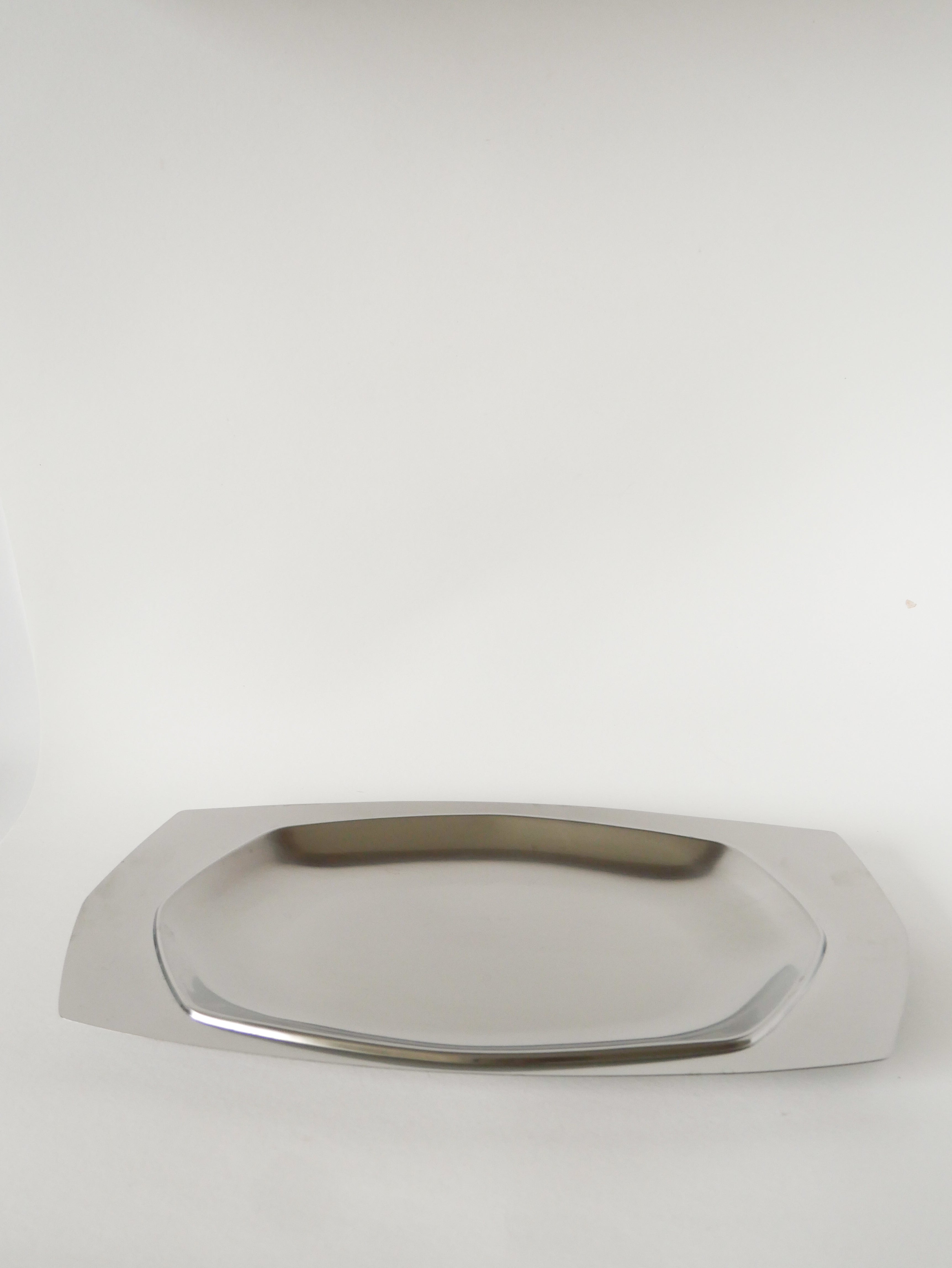 Duo De Plats En Inox Hexagonaux, Design, 1970