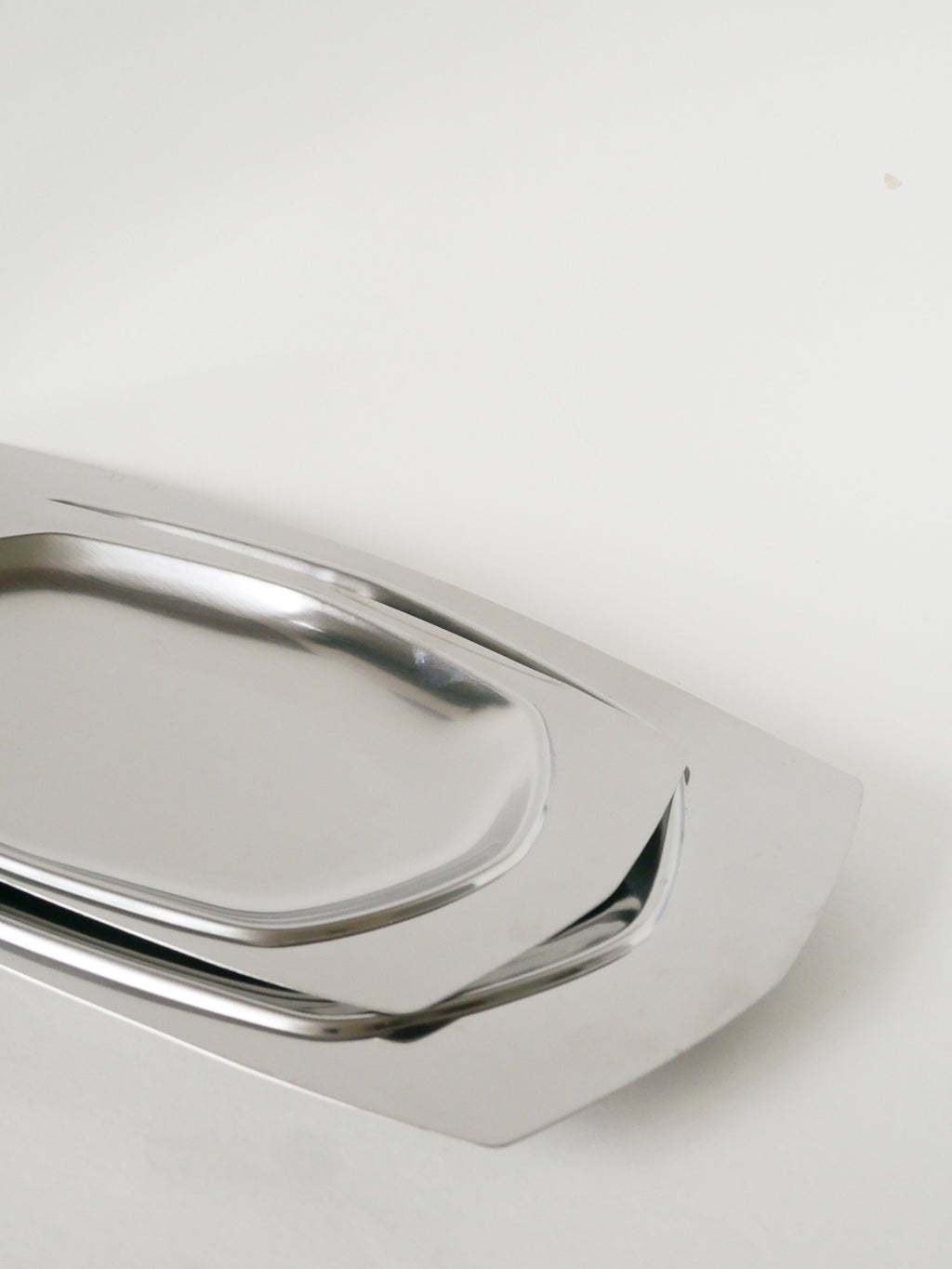 Duo De Plats En Inox Hexagonaux, Design, 1970