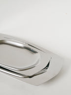 Duo De Plats En Inox Hexagonaux, Design, 1970