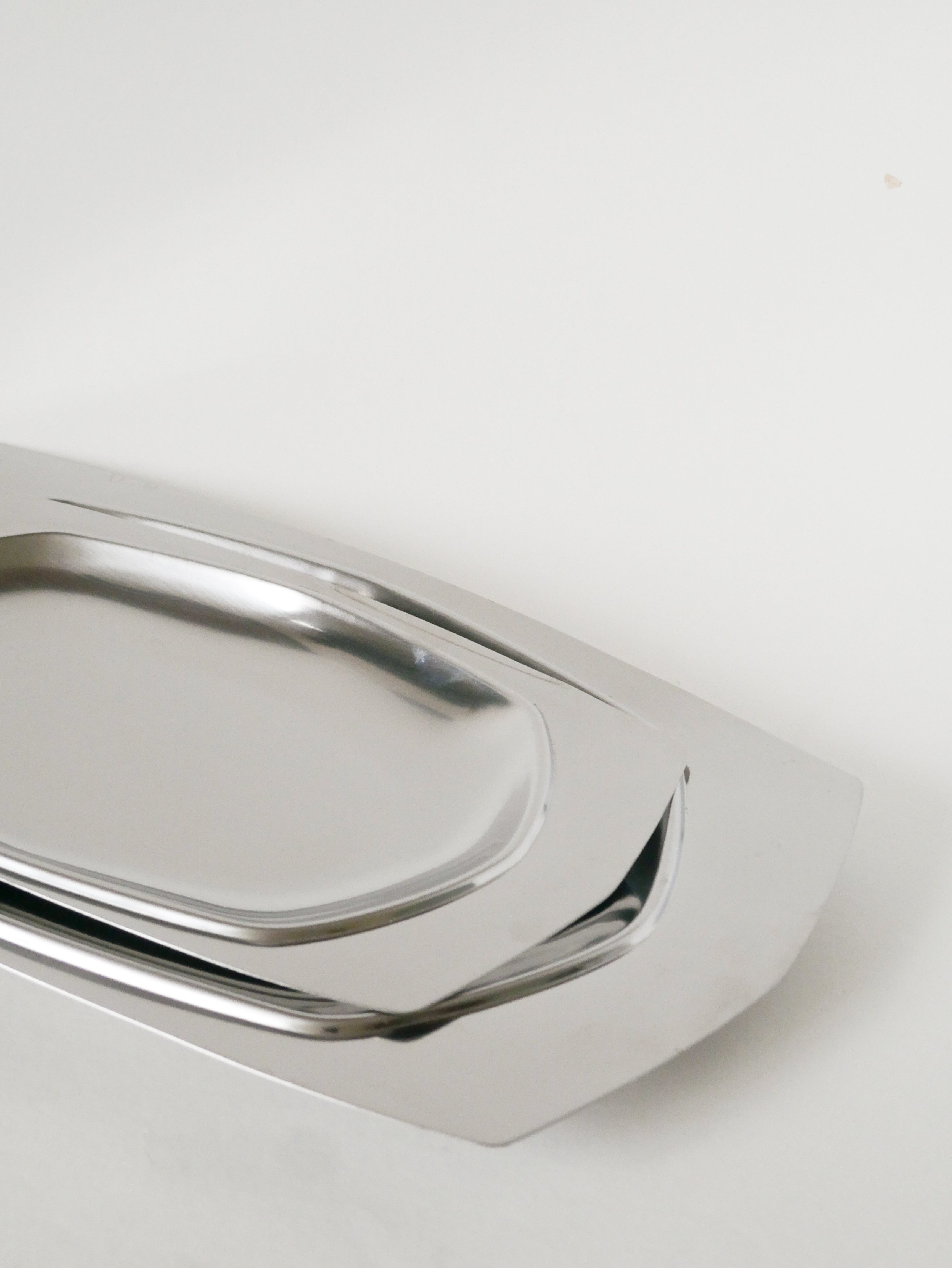 Duo De Plats En Inox Hexagonaux, Design, 1970