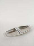 Plat À Double Compartiments En Inox, Alessi, Design, 1980 - 36 X 14 Cm