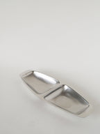 Plat À Double Compartiments En Inox, Alessi, Design, 1980 - 36 X 14 Cm