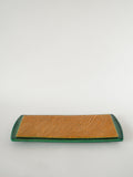 Plat À Cake En Barbotine, Jaune Et Verre, 1970