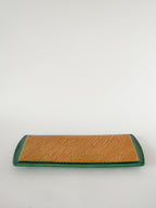 Plat À Cake En Barbotine, Jaune Et Verre, 1970