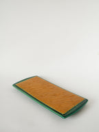 Plat À Cake En Barbotine, Jaune Et Verre, 1970
