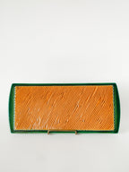Plat À Cake En Barbotine, Jaune Et Verre, 1970