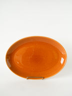 Plat Oval, Effet Tissé, Jaune Moutarde, Salins, 1950