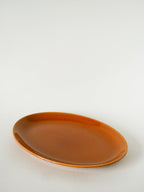 Plat Oval, Effet Tissé, Jaune Moutarde, Salins, 1950