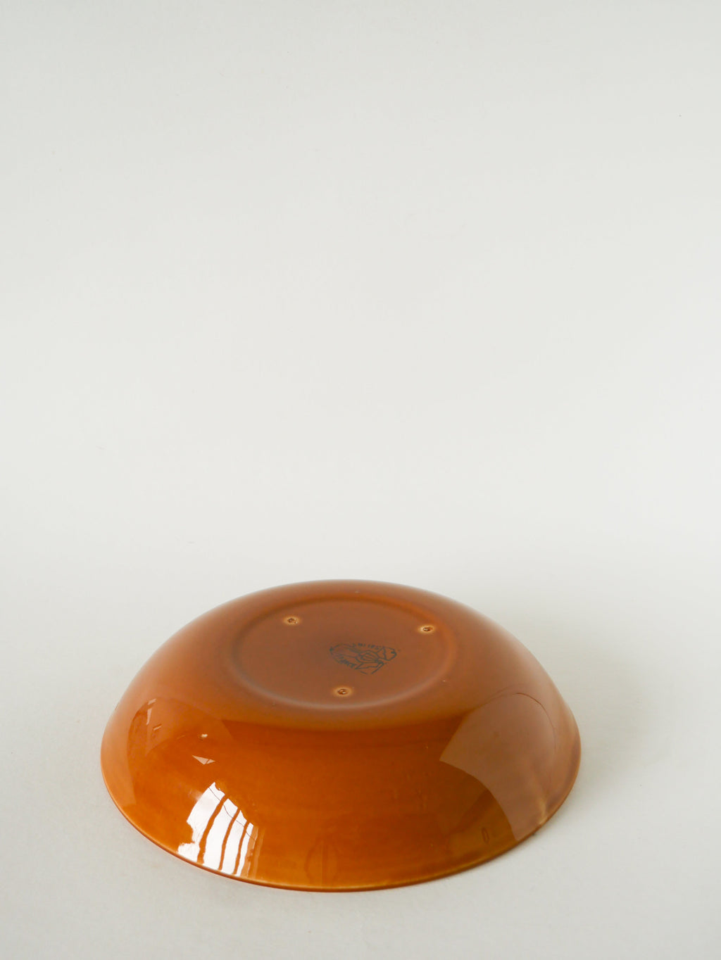Plat Rond Creux, Effet Tissé, Jaune Moutarde, Salins, 1950