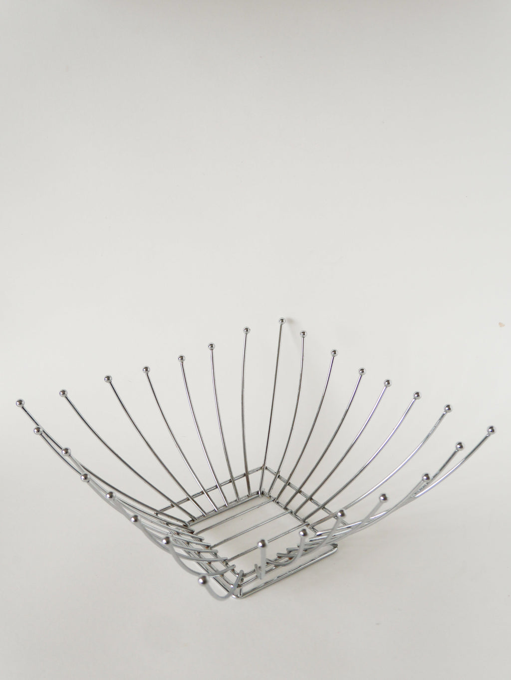 Corbeille À Fruits En Inox, Forme Carrée, Design, 1970
