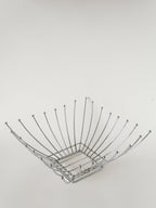 Corbeille À Fruits En Inox, Forme Carrée, Design, 1970