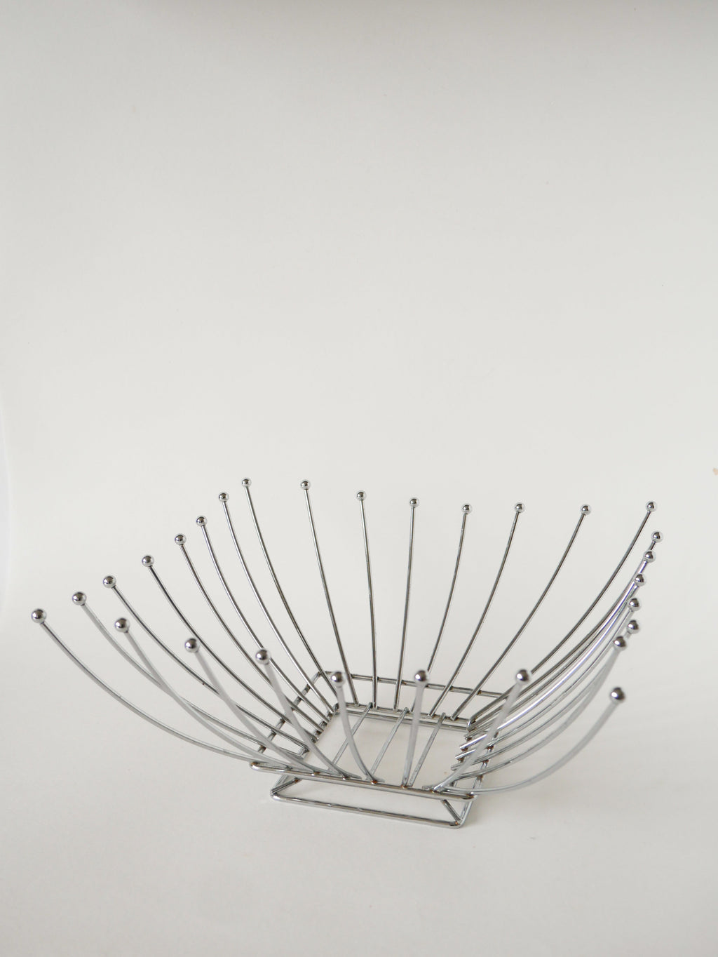 Corbeille À Fruits En Inox, Forme Carrée, Design, 1970