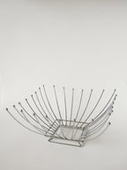 Corbeille À Fruits En Inox, Forme Carrée, Design, 1970