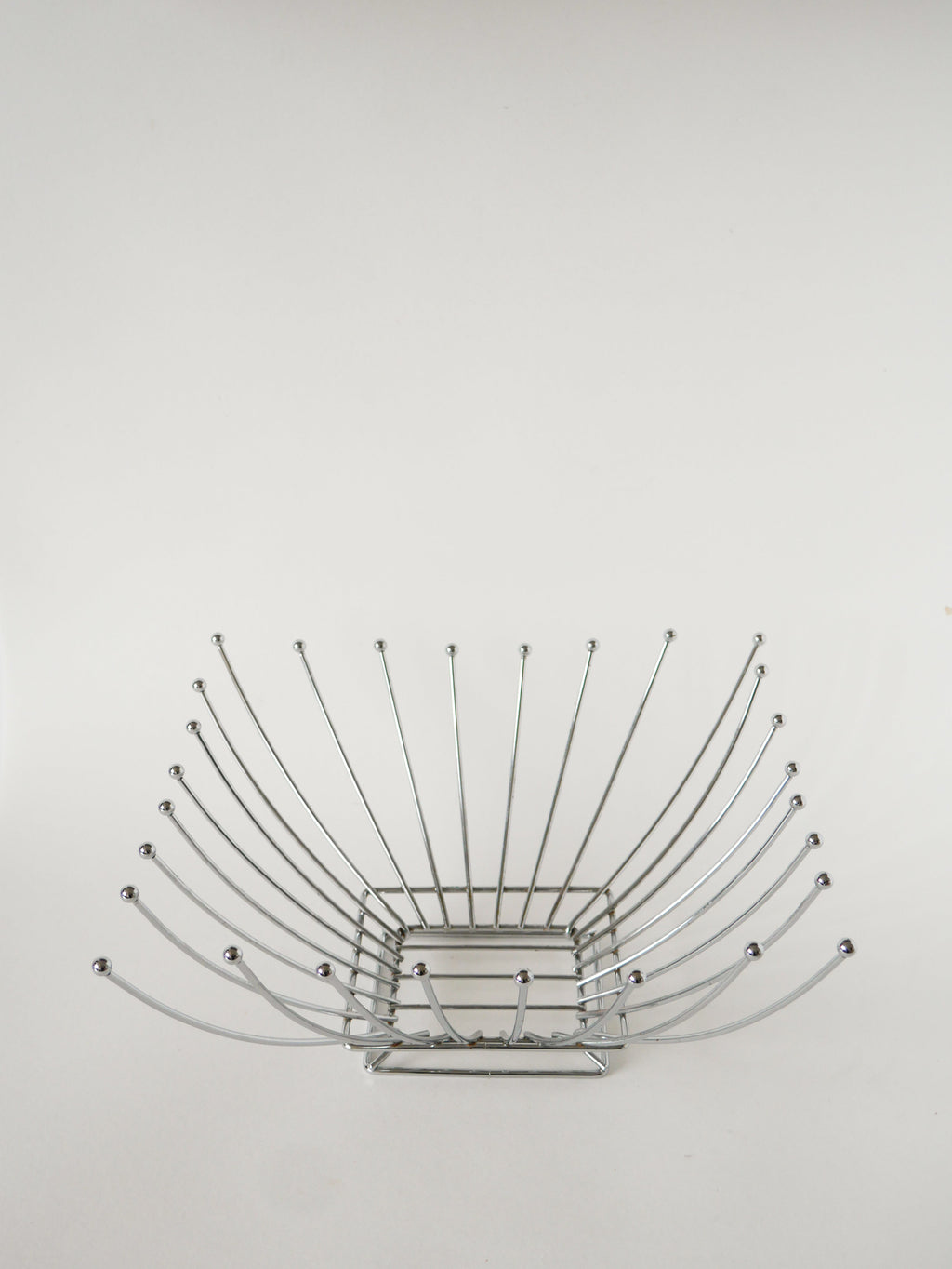 Corbeille À Fruits En Inox, Forme Carrée, Design, 1970
