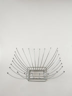 Corbeille À Fruits En Inox, Forme Carrée, Design, 1970