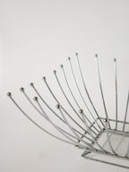 Corbeille À Fruits En Inox, Forme Carrée, Design, 1970