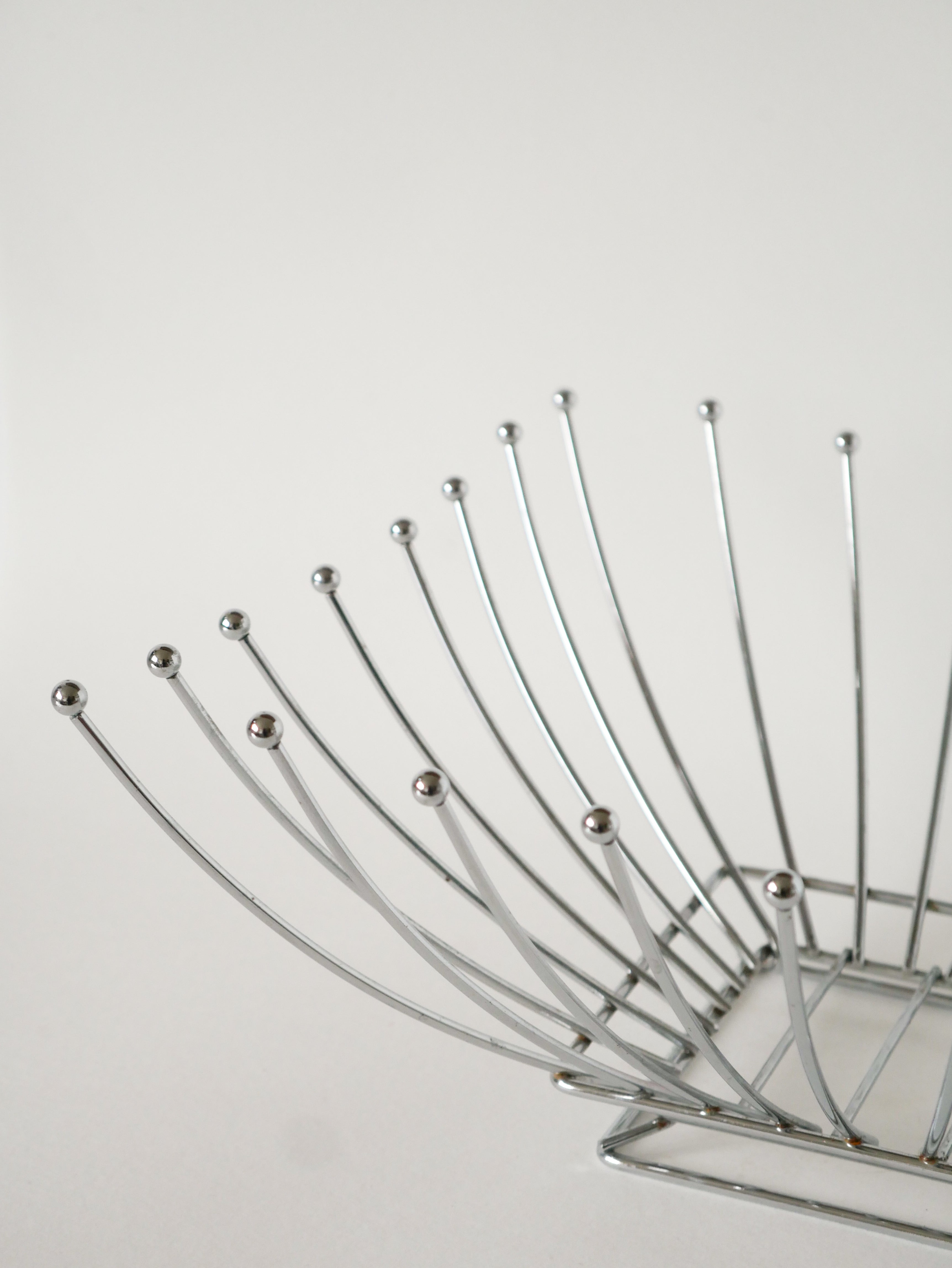 Corbeille À Fruits En Inox, Forme Carrée, Design, 1970