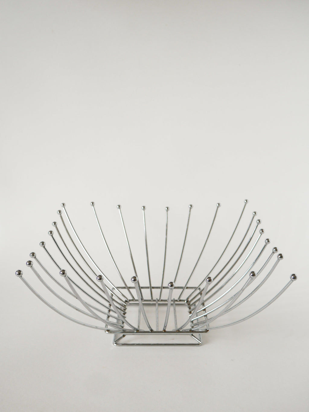 Corbeille À Fruits En Inox, Forme Carrée, Design, 1970