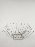 Corbeille À Fruits En Inox, Forme Carrée, Design, 1970