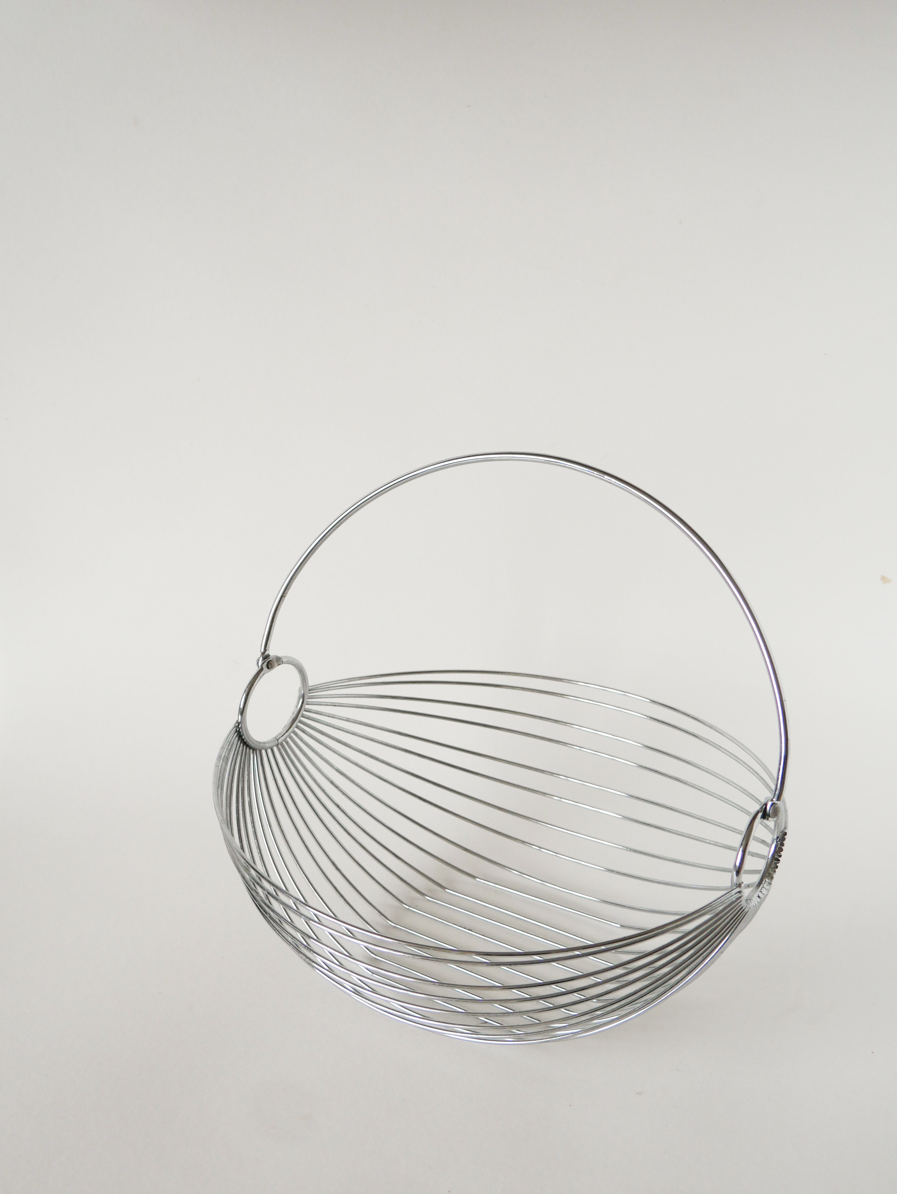Corbeille À Fruits Avec Anse En Inox, Design, 1970