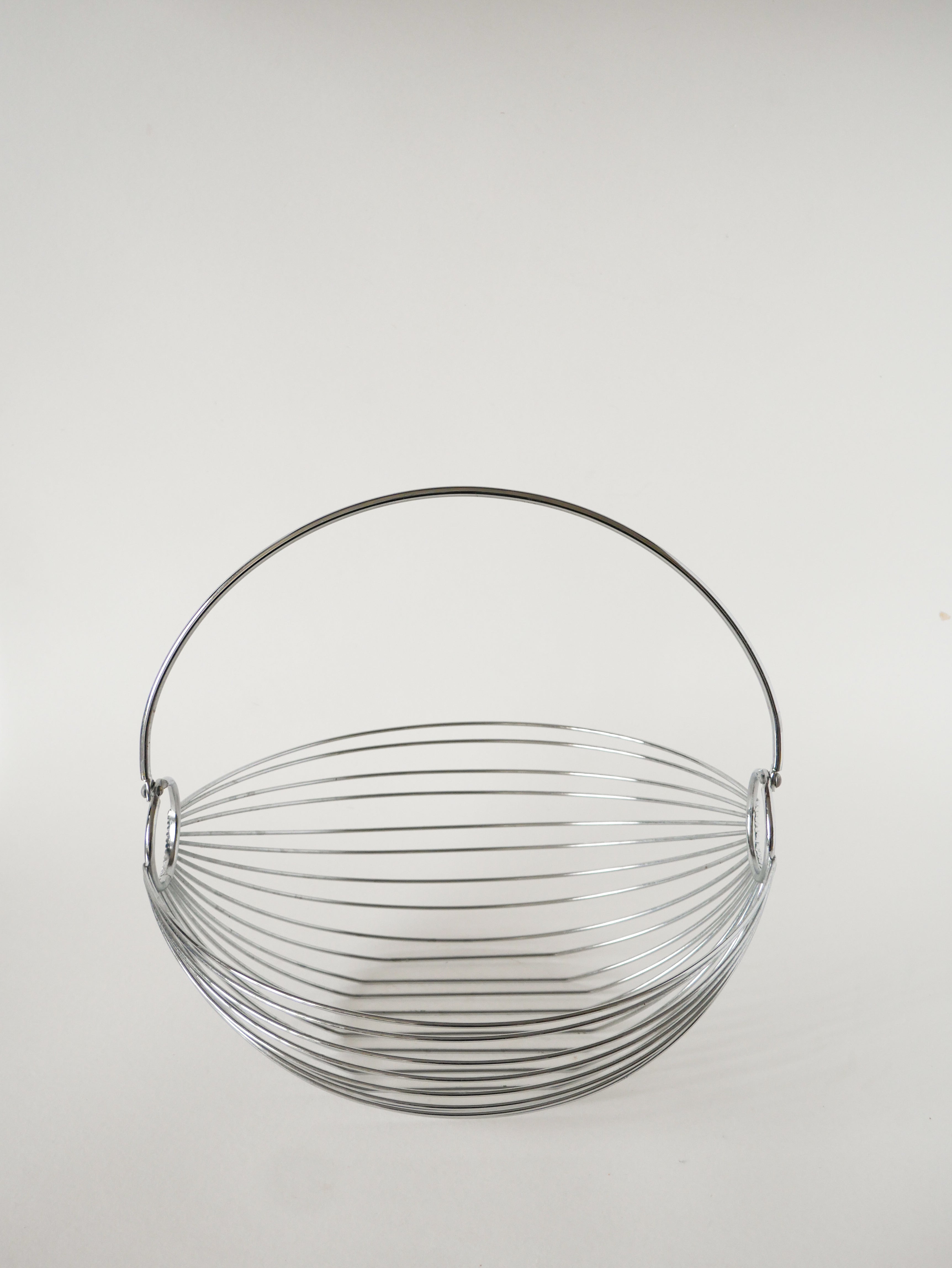 Corbeille À Fruits Avec Anse En Inox, Design, 1970