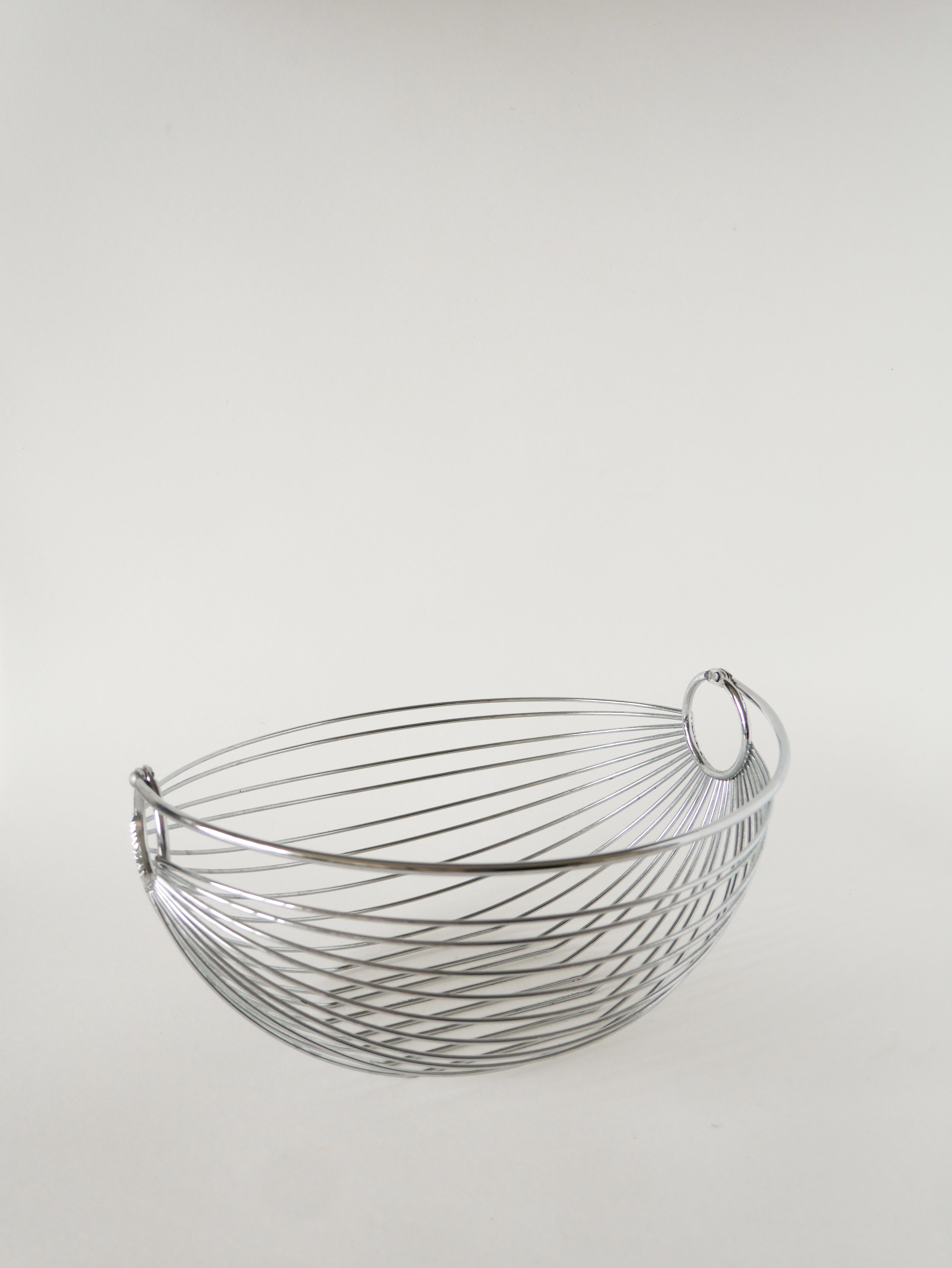Corbeille À Fruits Avec Anse En Inox, Design, 1970