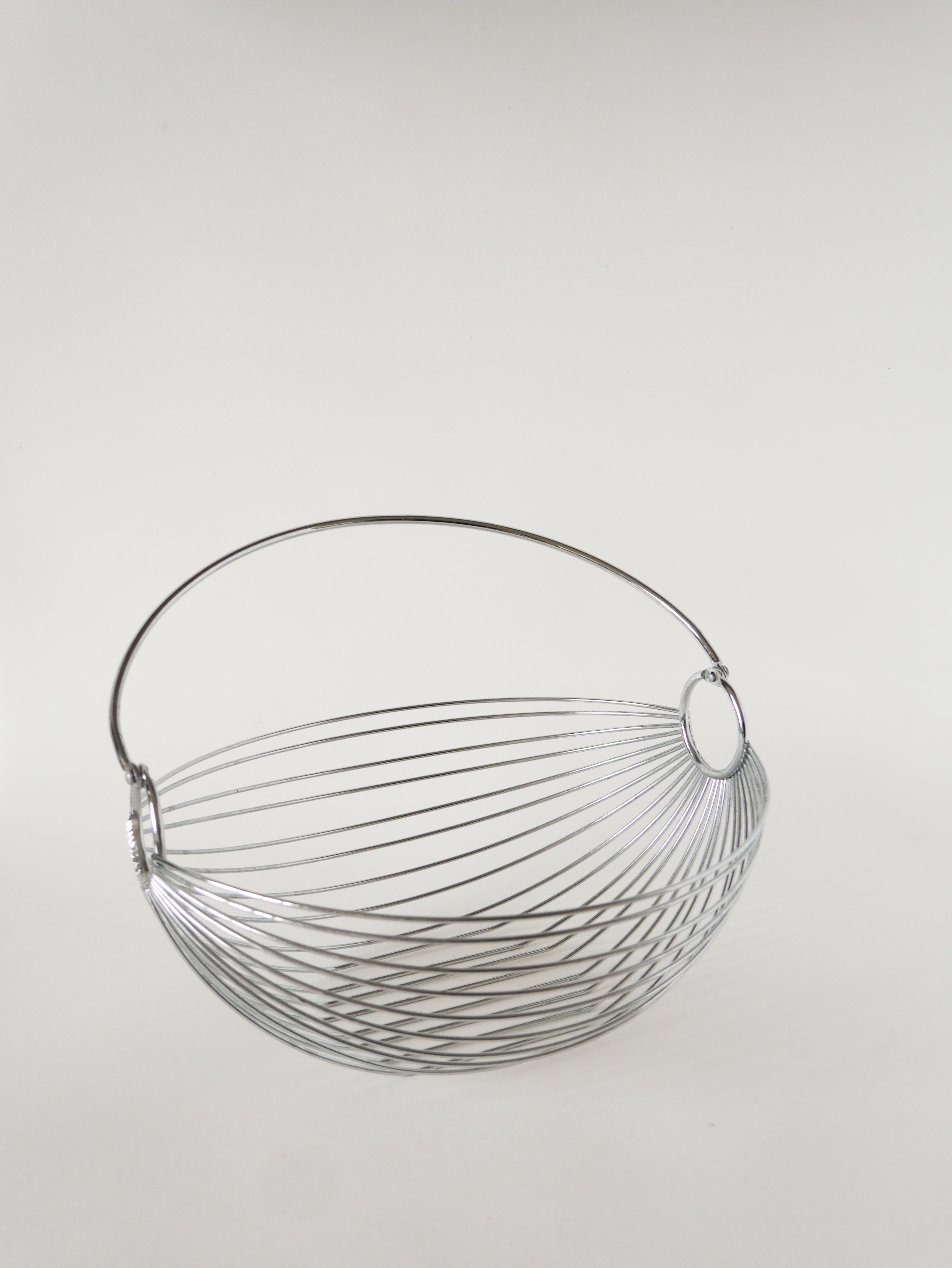 Corbeille À Fruits Avec Anse En Inox, Design, 1970