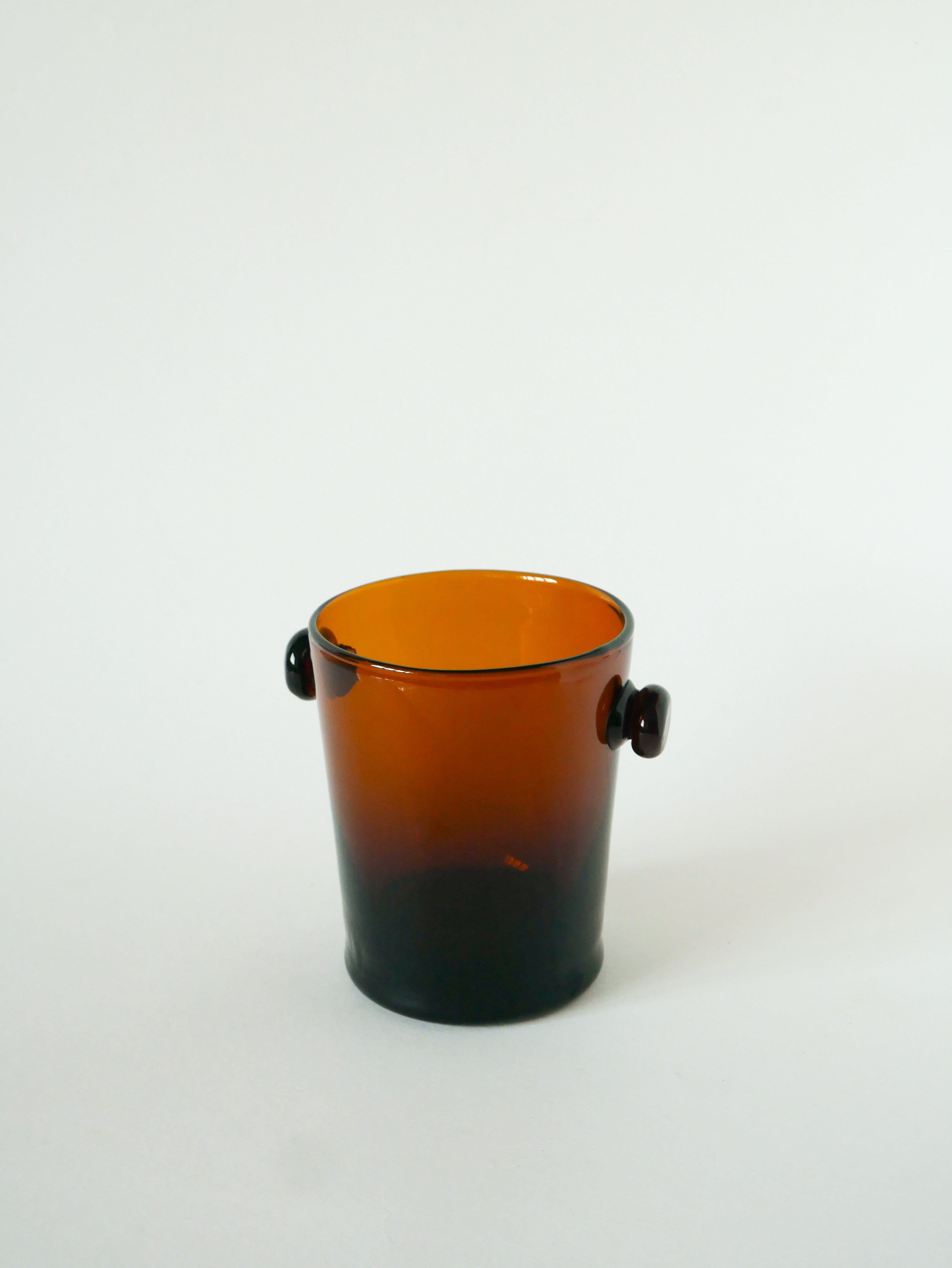 Seau À Glace En Verre Ambré, Design, 1970
