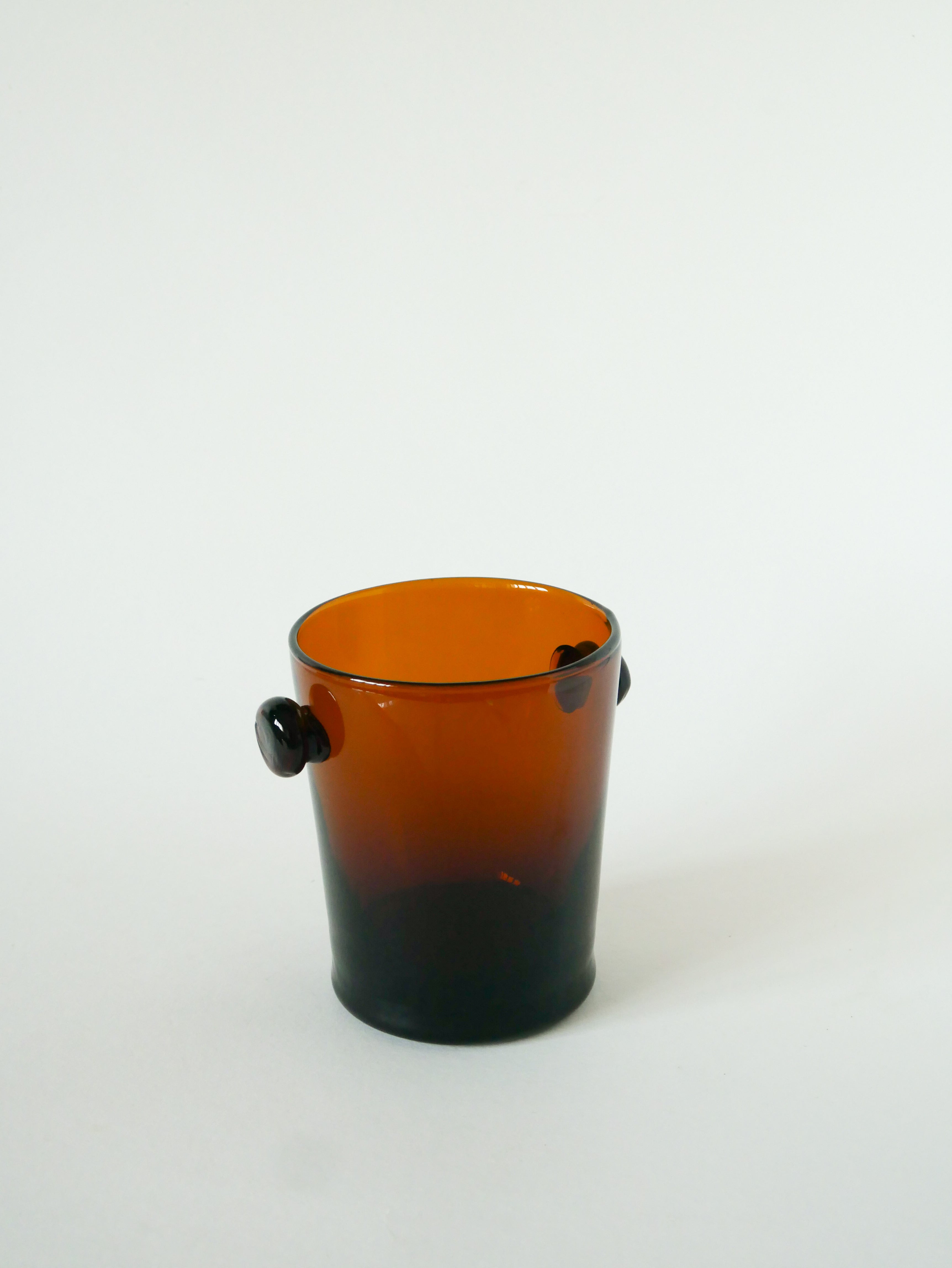 Seau À Glace En Verre Ambré, Design, 1970
