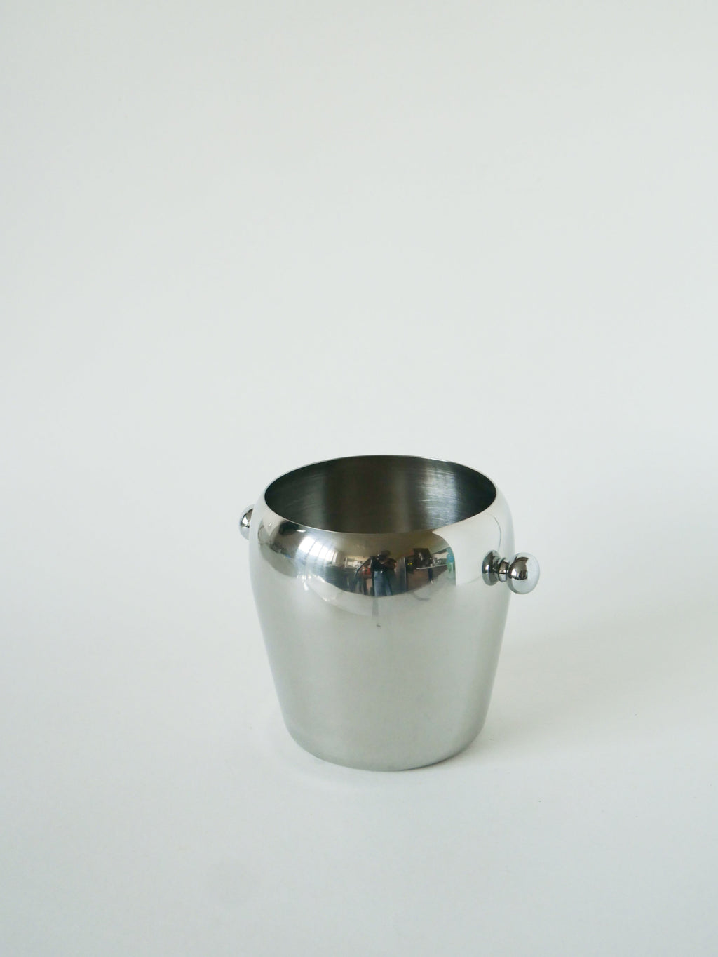 Seau À Glace En Inox, Design, 1970 - 13 X 13 Cm